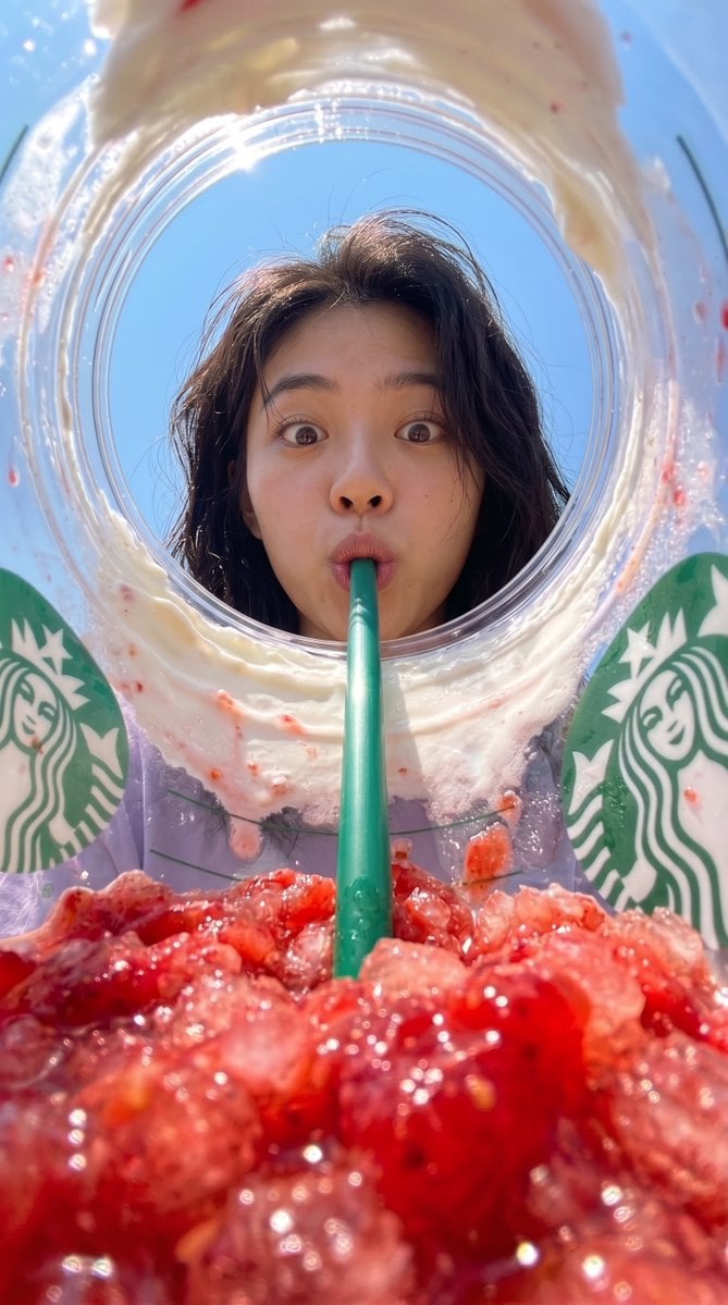 POV Perspective from Starbucks Cup — AI image template example