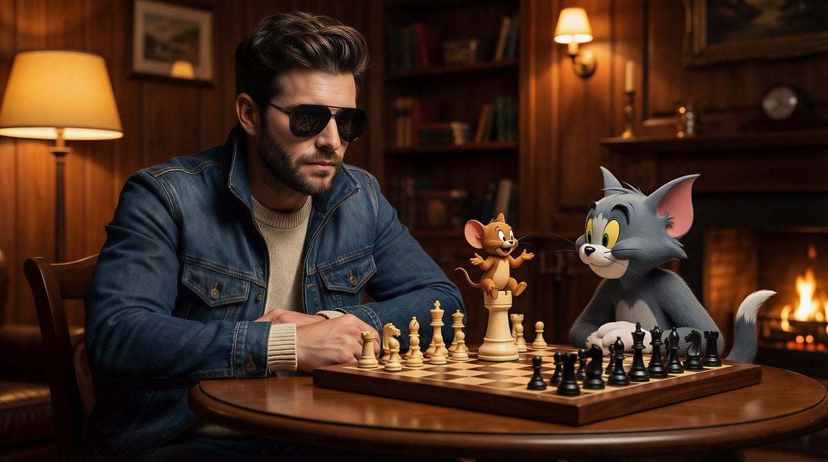 A cinematic, ultra-realistic scene of a stylish man wearing sunglasses