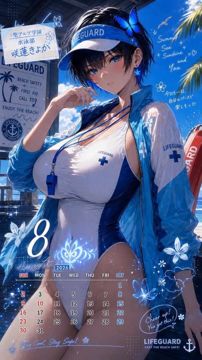 Safe Sporty Swimwear Art — AI image template example