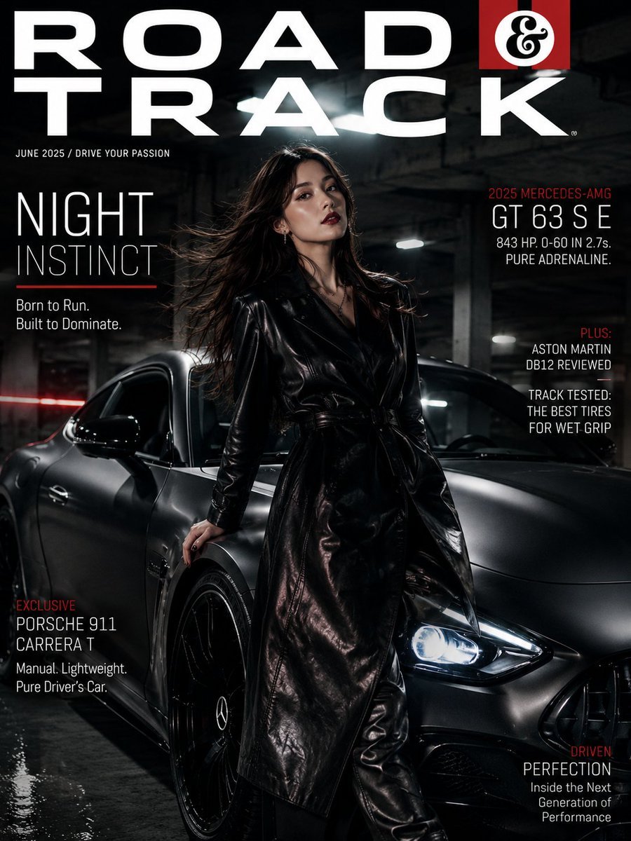 Automotive Lifestyle Magazine Cover — AI image template example