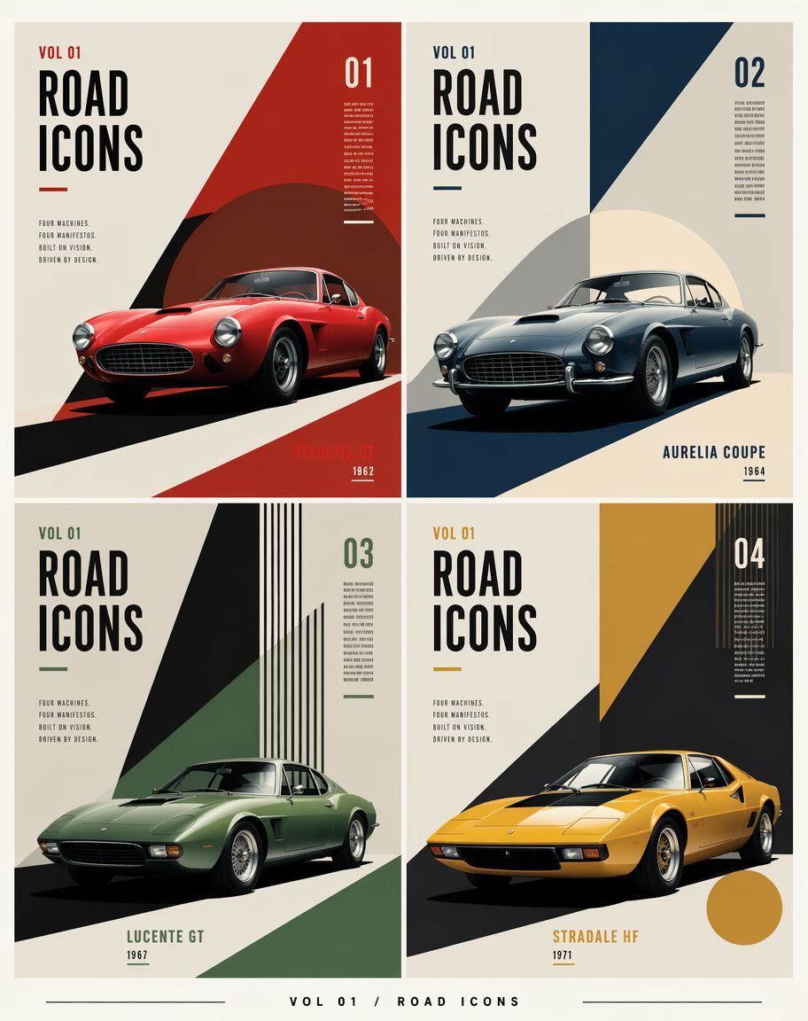 Constructivist Classic Car Editorial Grid