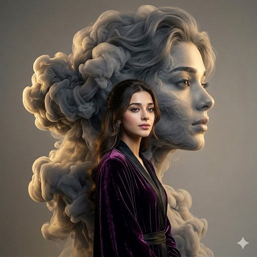 Smoke Silhouette Fashion Portrait