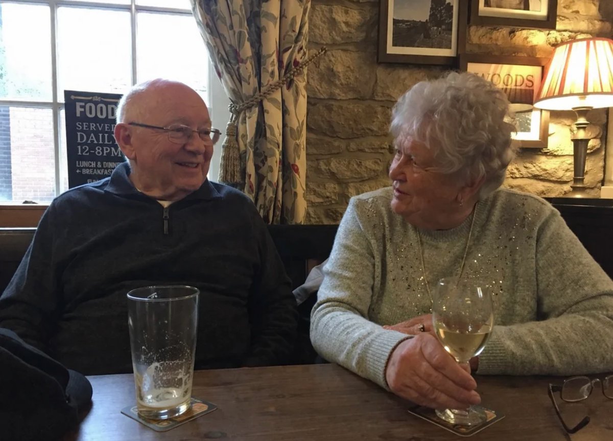 Photorealistic Older Couple in a Pub reference image 2