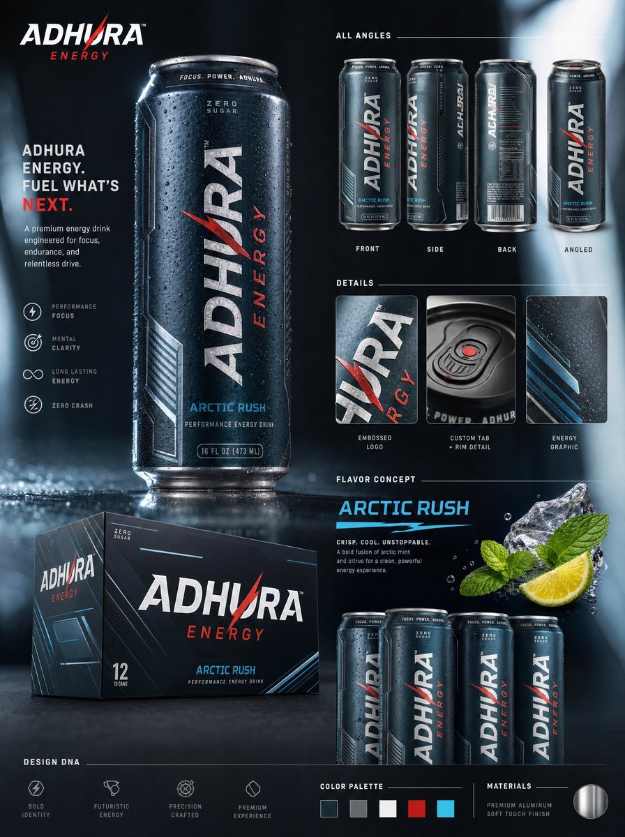Premium Energy Drink Brand Concept — AI image template example
