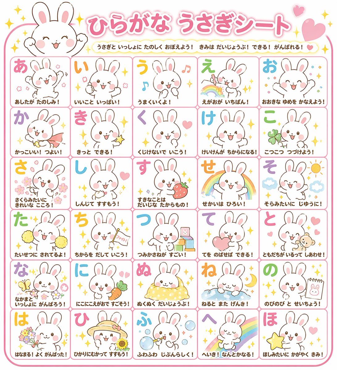 Educational Hiragana Sheet