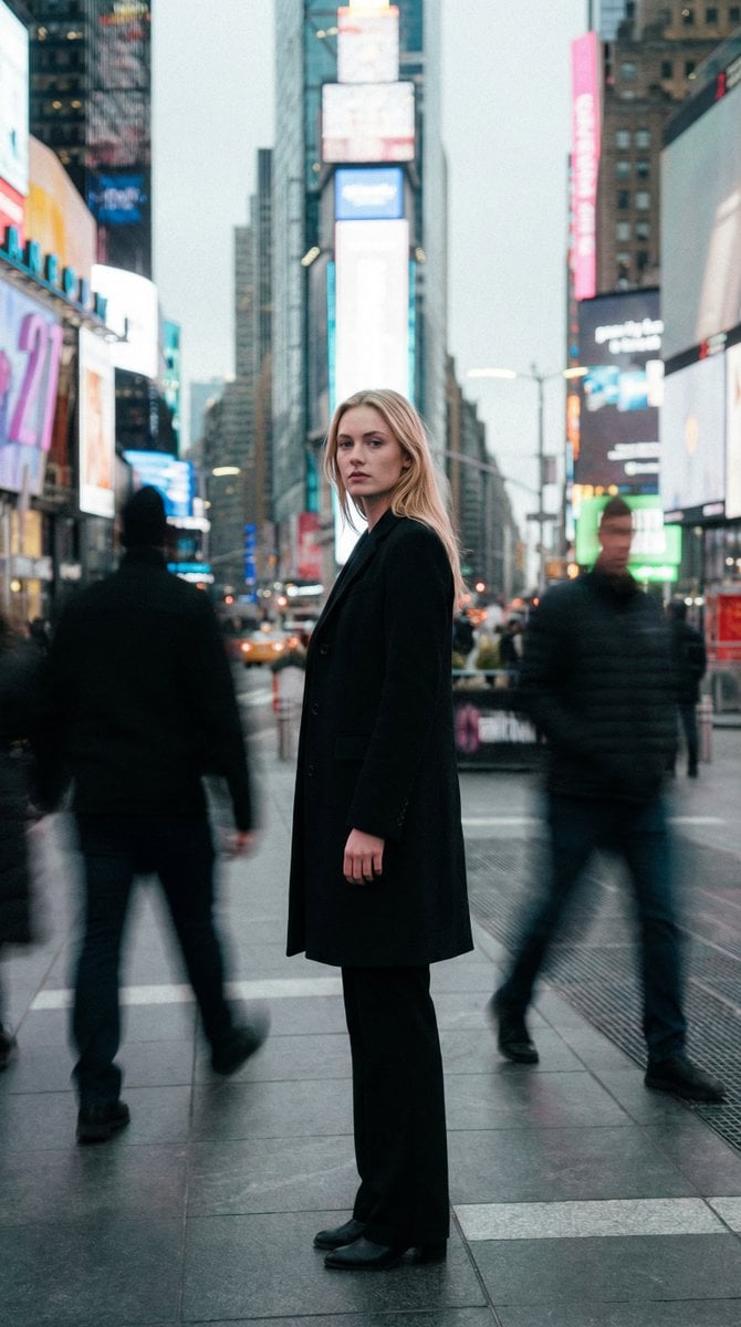High Fashion Magazine Pictorial in Times Square
