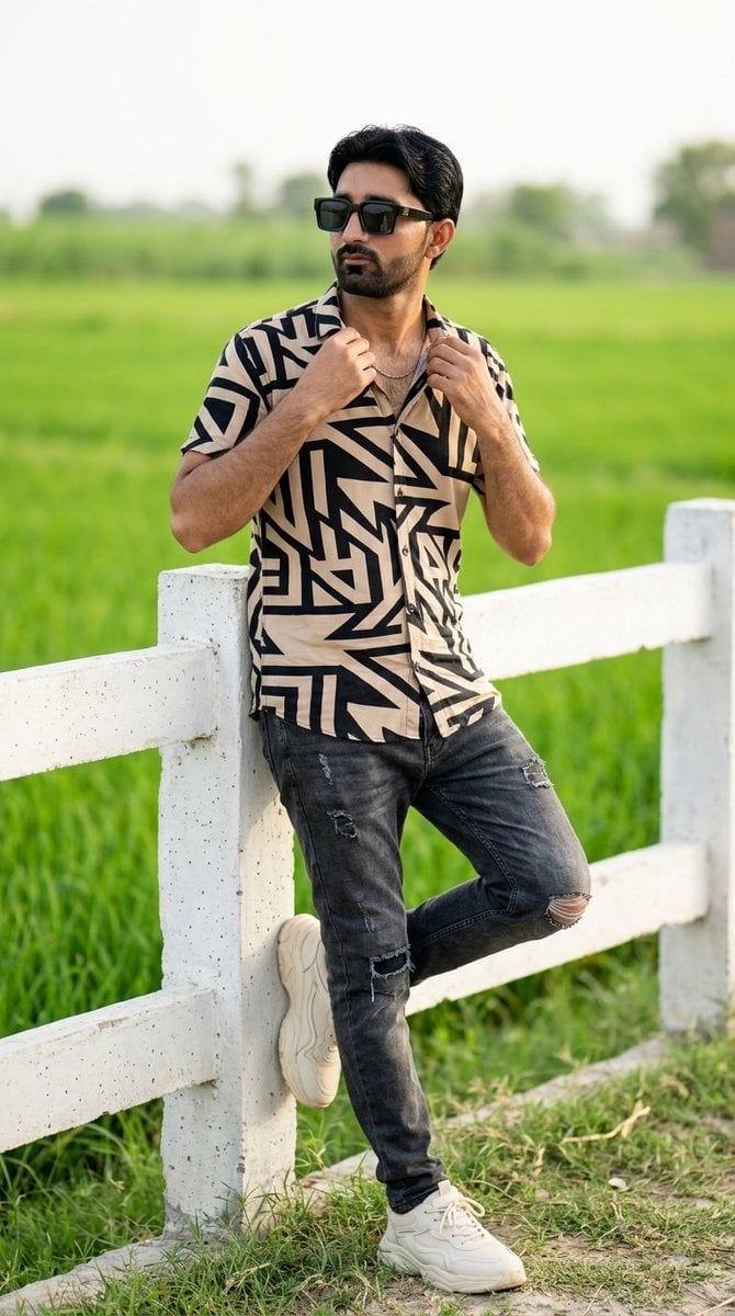 South Asian Male Fashion Portrait — AI image template example