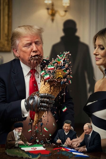 Surreal ice cream cone transformation