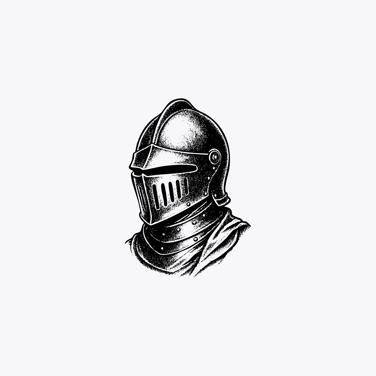 Vintage Knight Helmet Etching — AI image template example