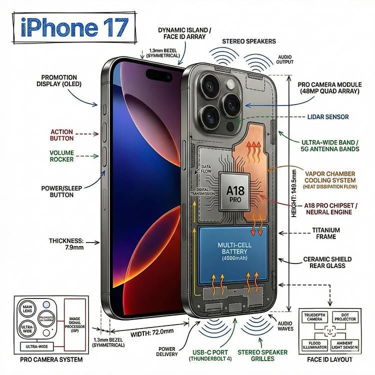 Technical Infographic Overlay on a Photorealistic Object