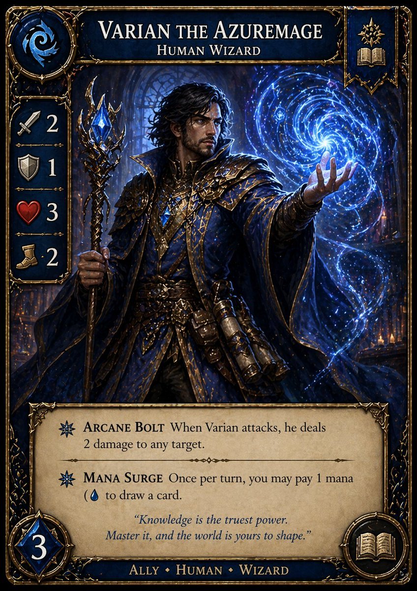 Fantasy Wizard Trading Card