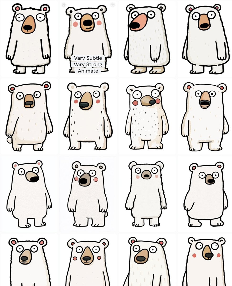 Polar Bear Mascot Variation Sheet