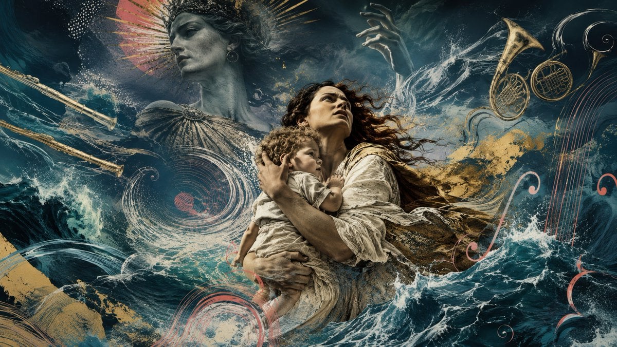 Mythic Baroque Storm Collage — AI image template example