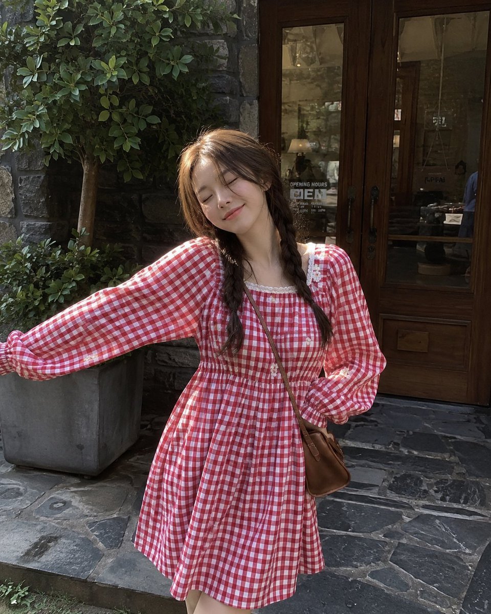Korean Street Fashion Café Portrait — AI image template example