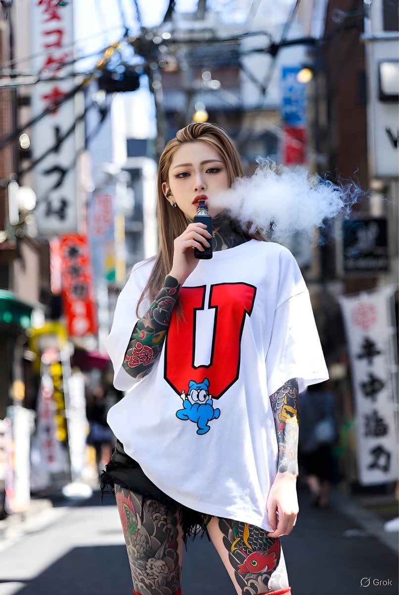 Edgy Urban Street Style Portrait in Tokyo Alleyway