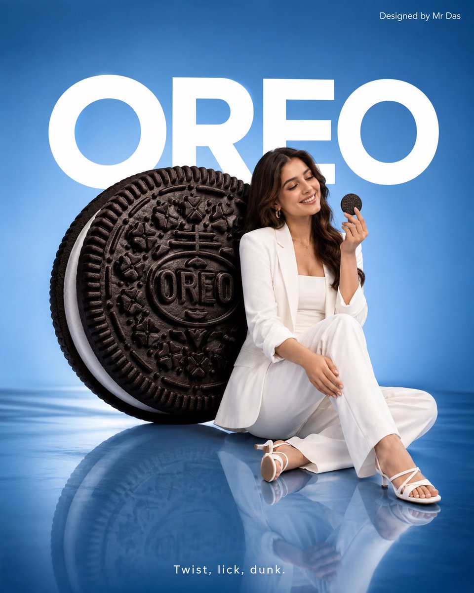 Minimalist Oreo Commercial Ad — AI image template example