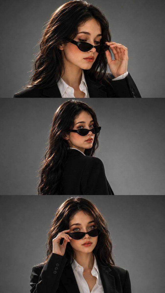Vertical Corporate Fashion Portrait Collage — AI image template example
