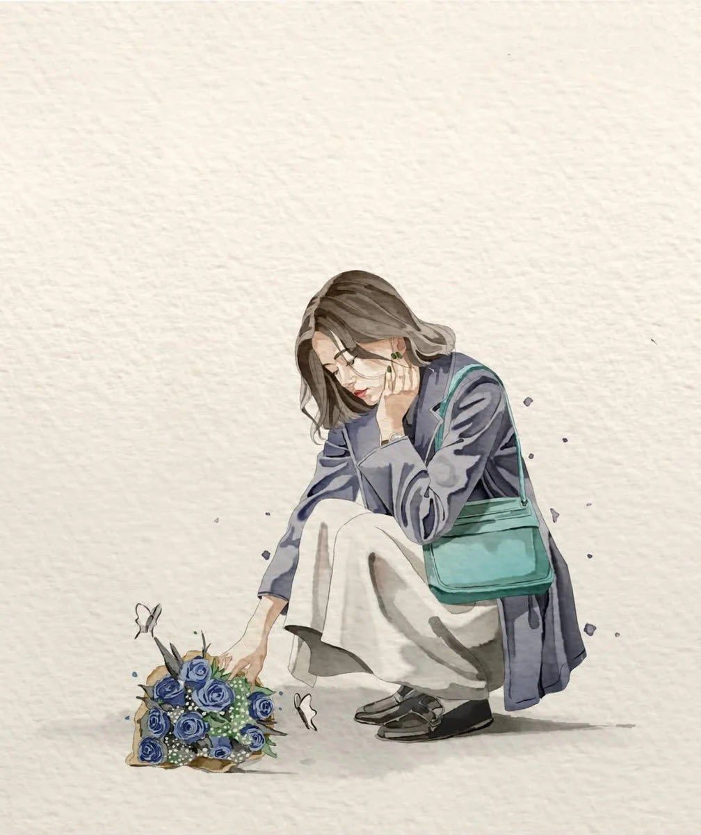 Minimalist Watercolor Illustration of a Stylish Woman — AI image template example