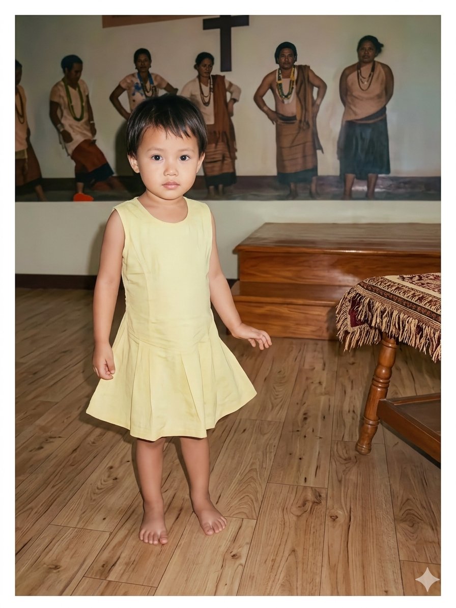 Vintage Photo Restoration of East Asian Girl