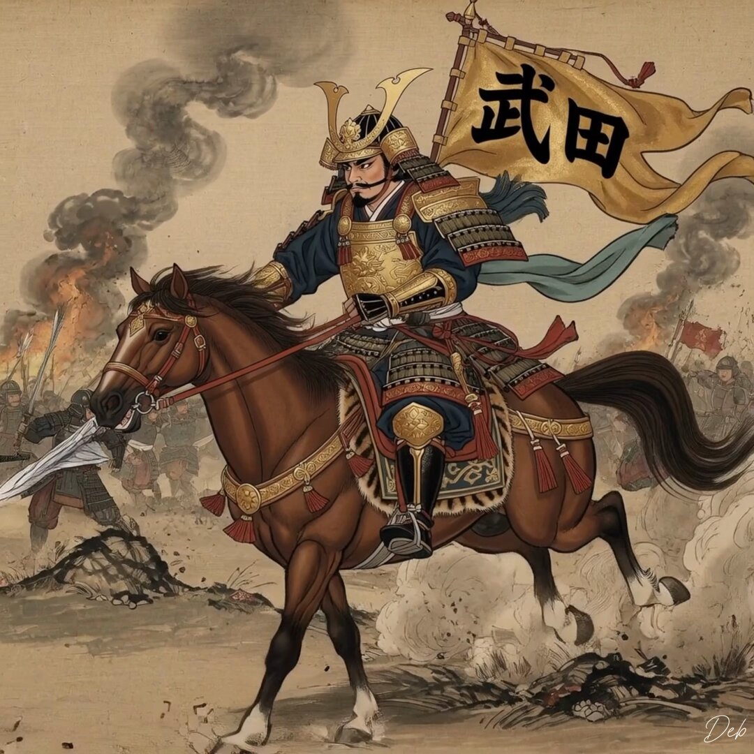 Japanese Sengoku Warlord on Horseback