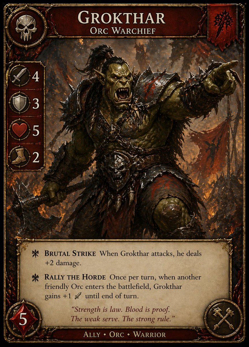 Dark Fantasy Orc Warchief TCG Card