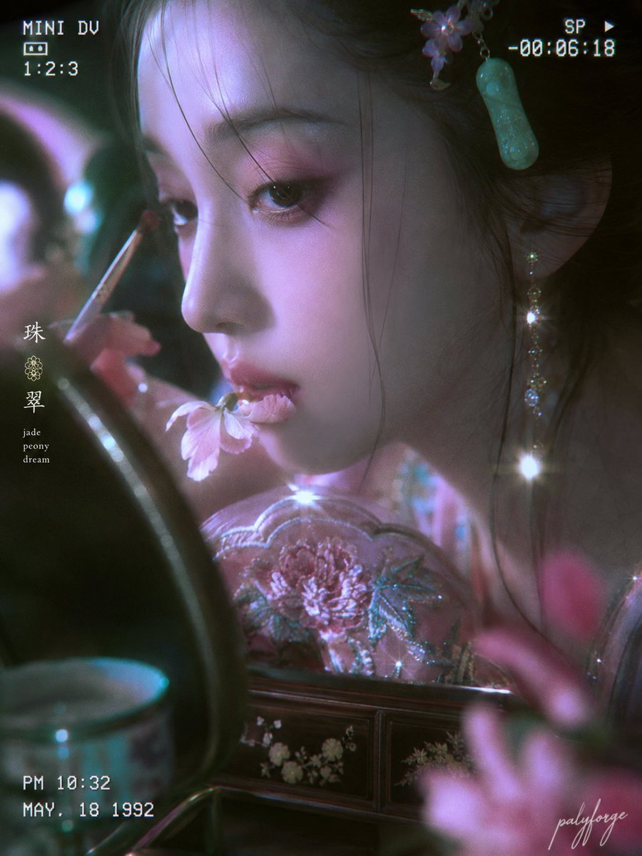 Korean Floral Editorial Portrait reference image 1