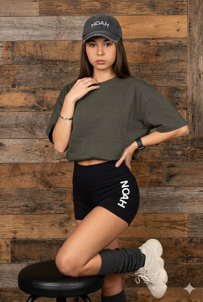 Latina Model in Distressed Denim and Wood Background — AI image template example