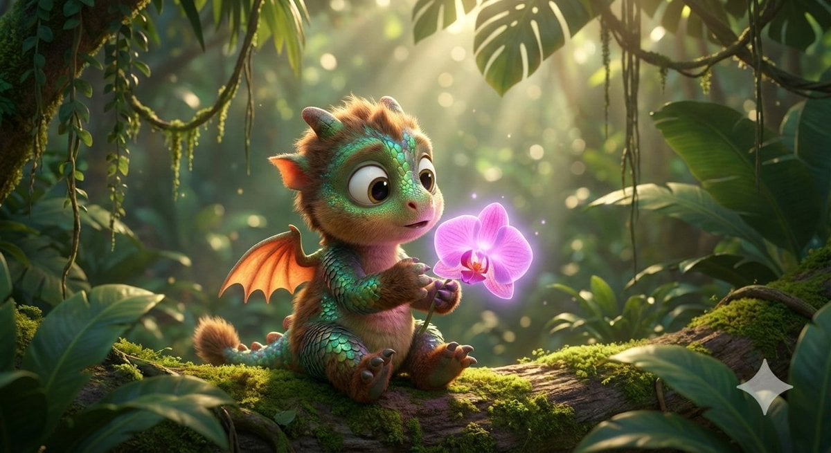 Disney-Pixar Style Hybrid Sloth-Dragon Creature