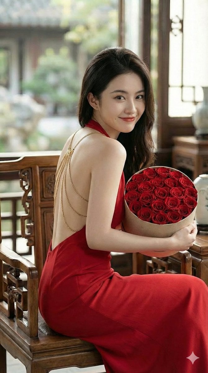 Romantic Opulence Portrait Prompt (Red Dress)