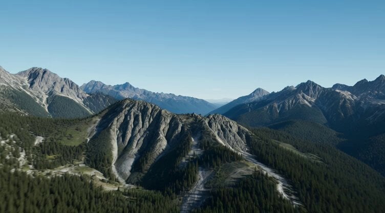 Celestial Giant Formation Over Mountain Range Video Prompt