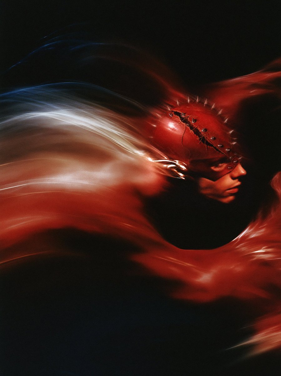 Red Spiked Mask Cabinet Still Life reference image 1