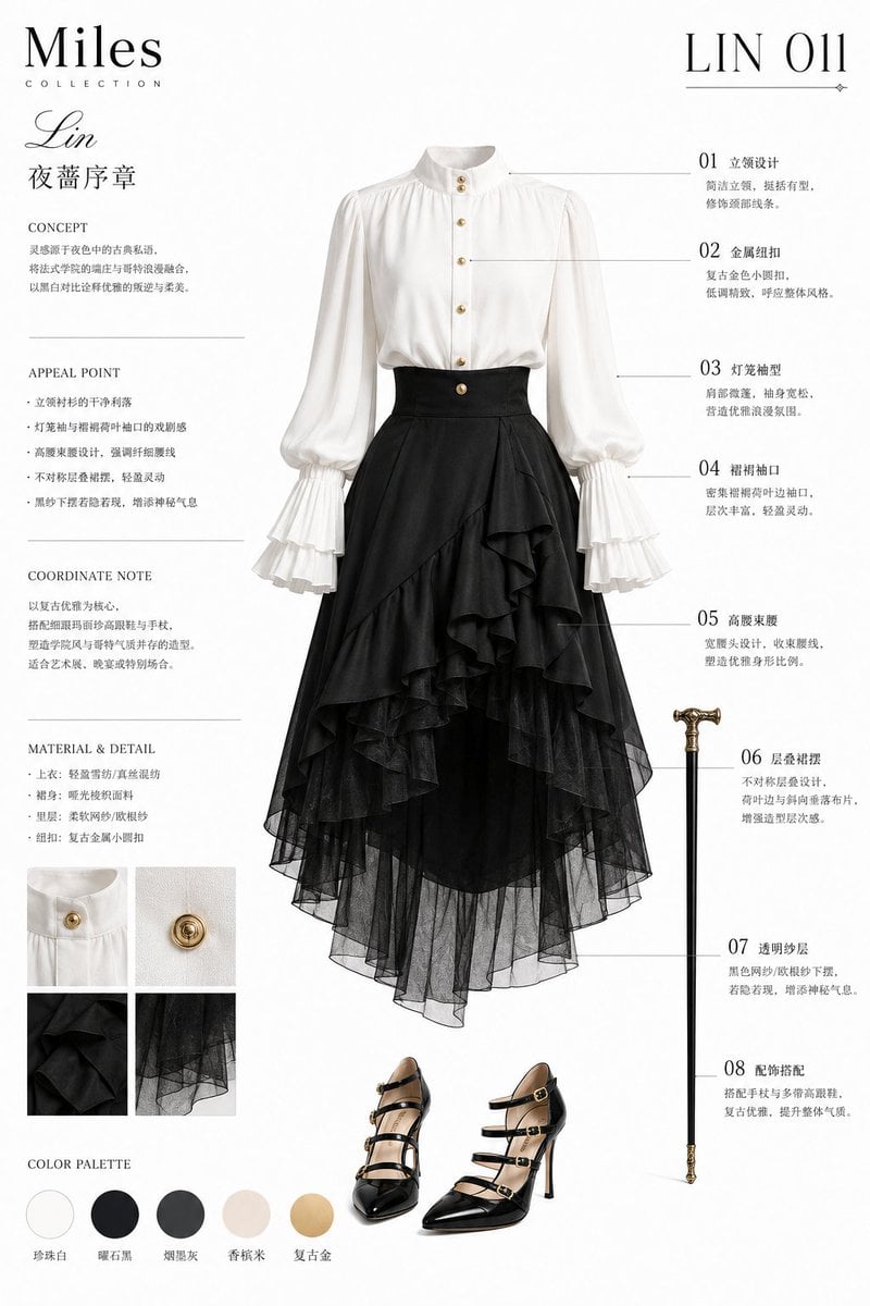 French Academic Light Gothic Fashion