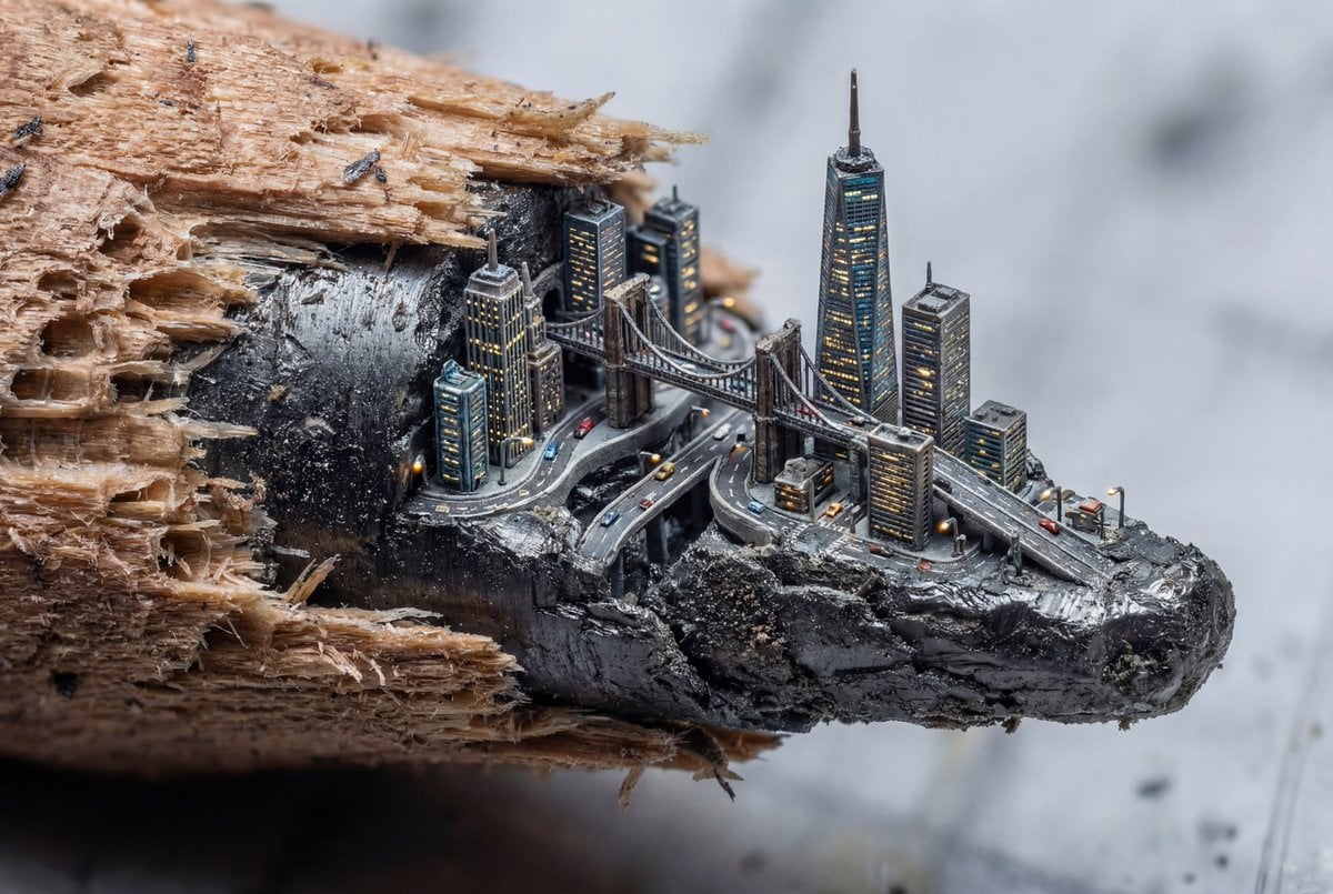 Microscopic City Art Addition Prompt