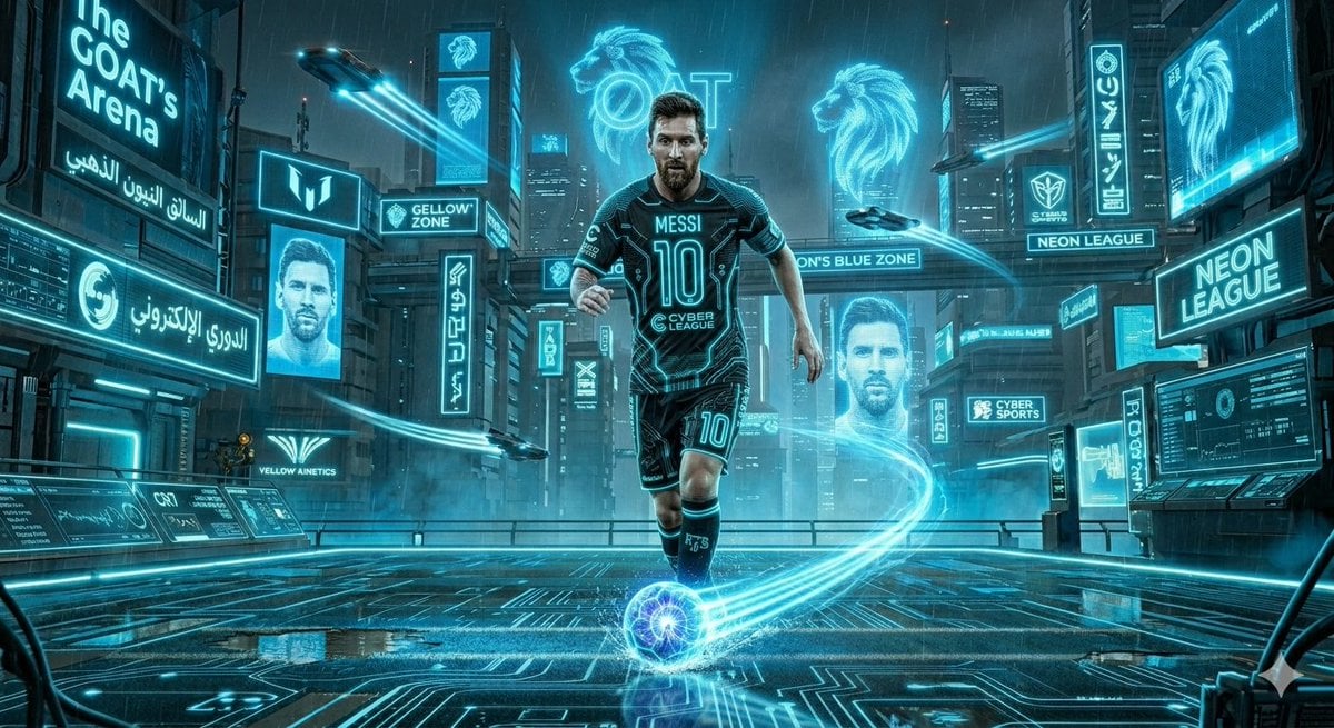 Cyberpunk Futuristic Soccer Scene