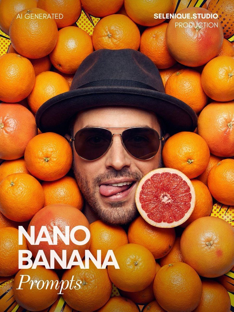 Surreal Pop-Art Citrus Editorial Portrait