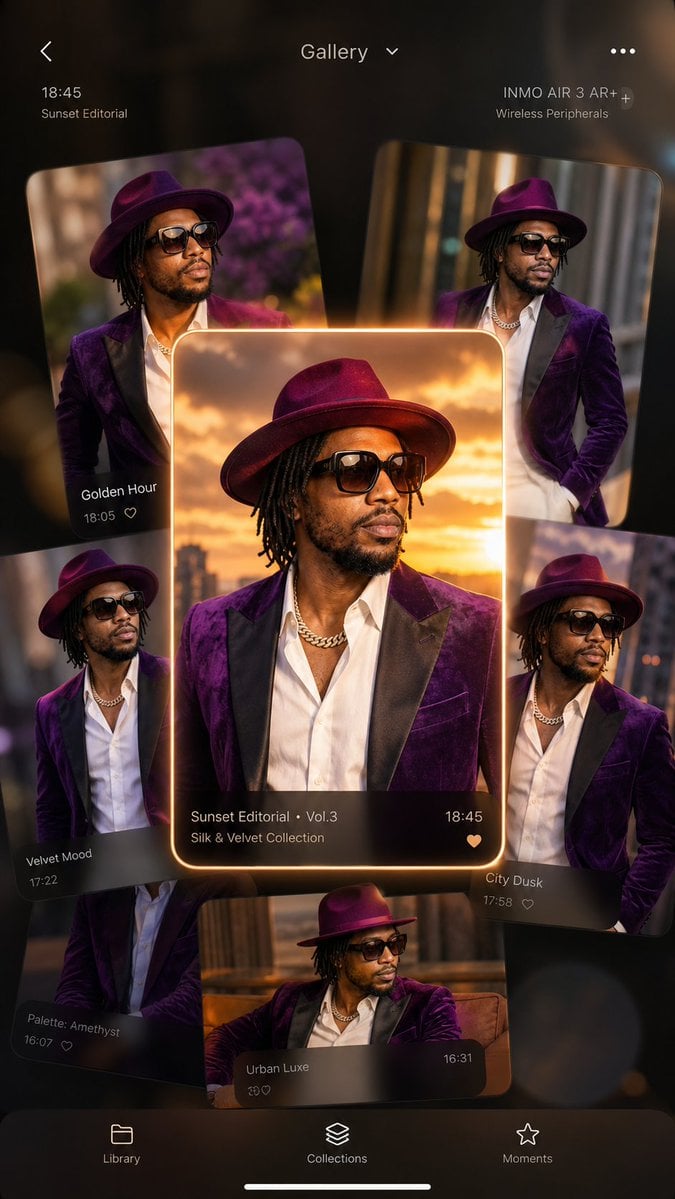 Luxury Smartphone Interface Fashion Editorial — AI image template example