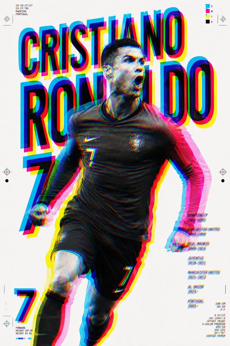Cristiano Ronaldo Offset Print Poster — AI image template example
