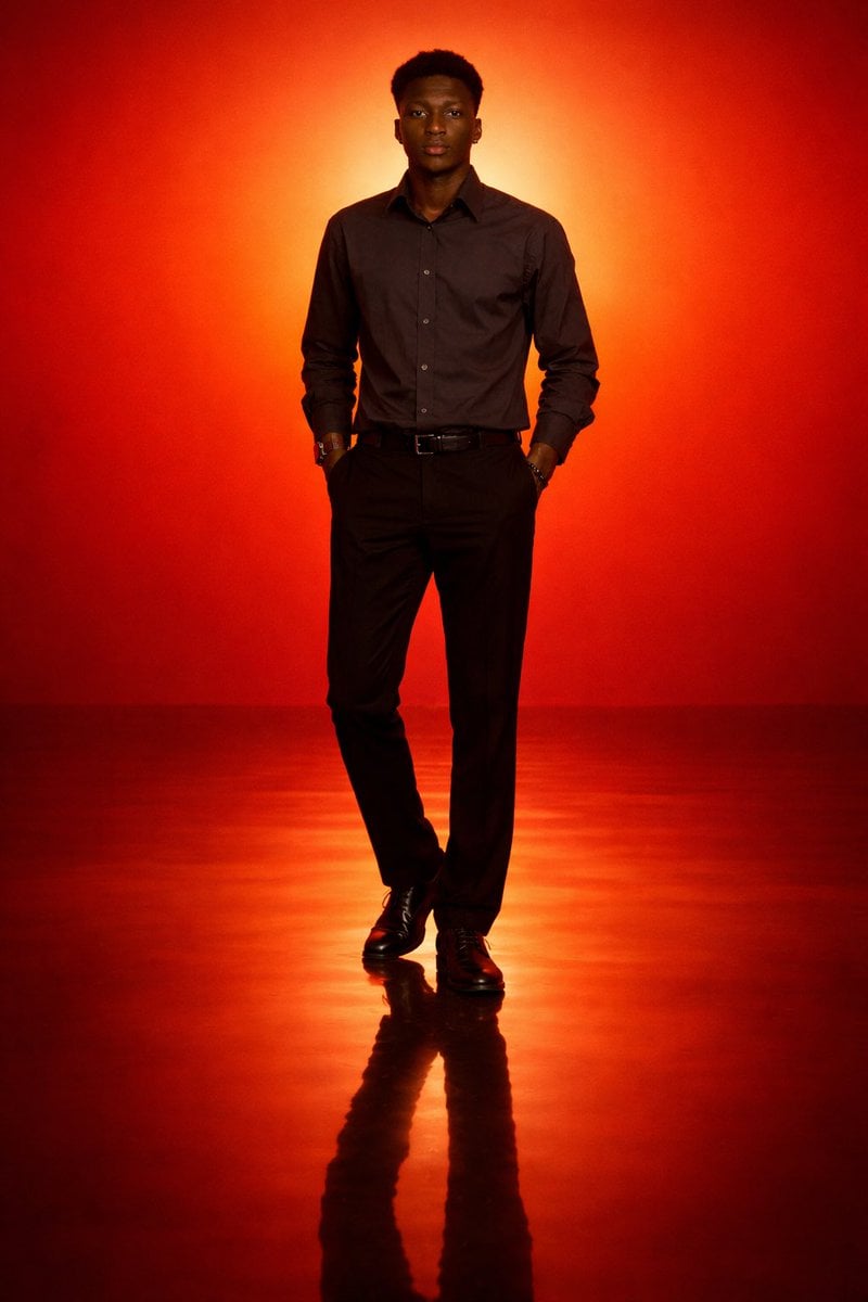 Minimalist Silhouette Gradient Portrait — AI image template example