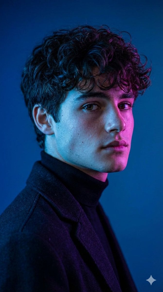 Dramatic Cinematic Portrait with Contrasting Lighting
