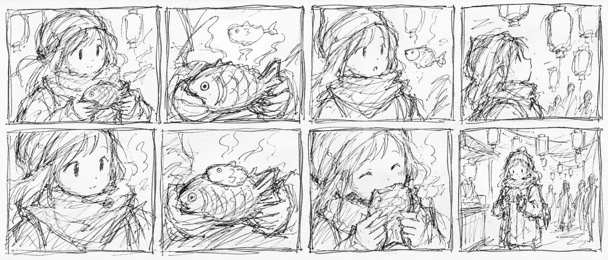Anime Storyboard Sketch from Reference — AI image template example