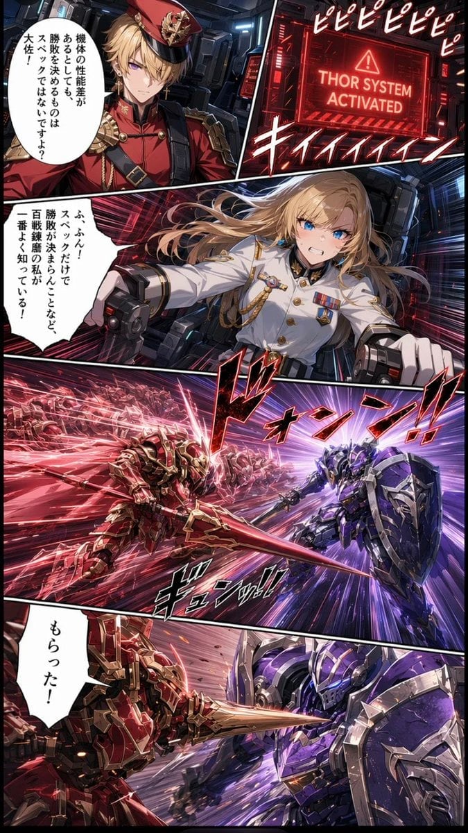 Japanese Webtoon Mecha Battle Page