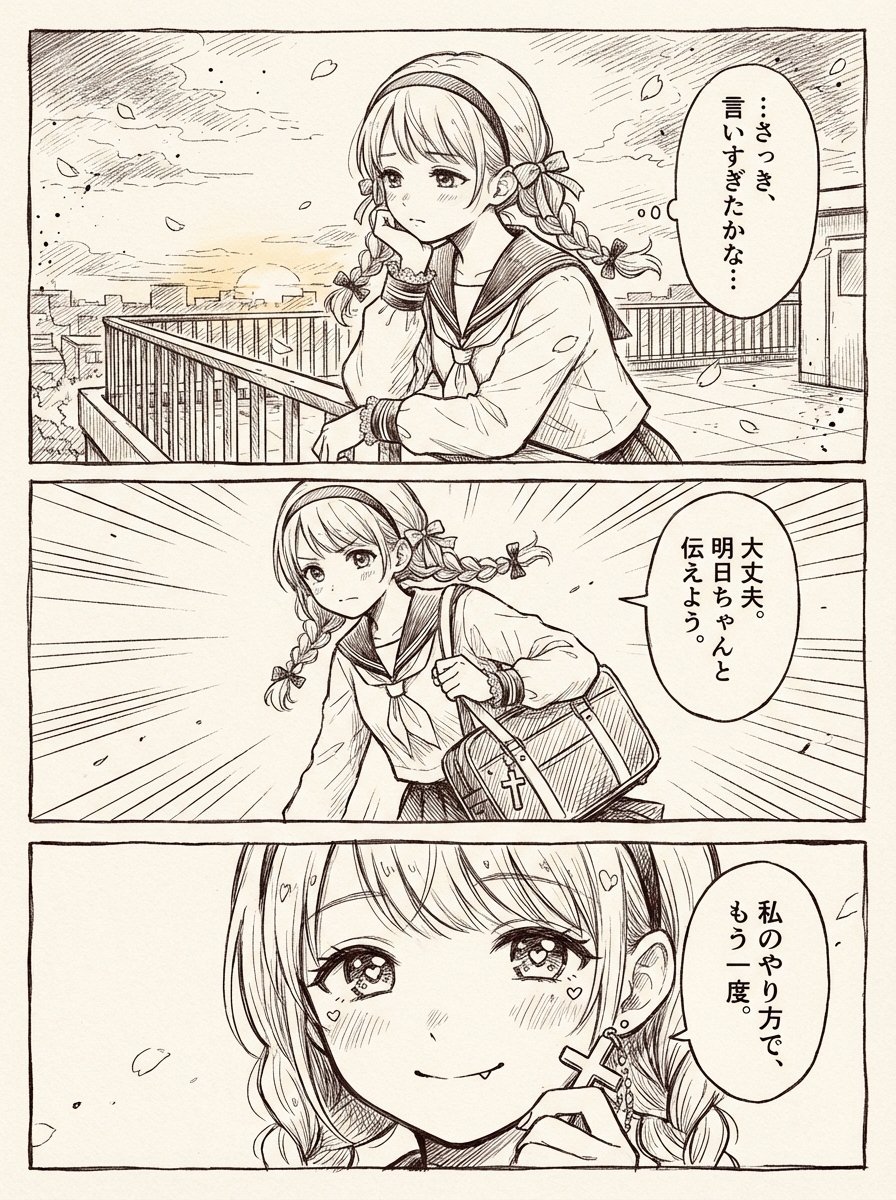 Three-Panel Shoujo Rooftop Manga