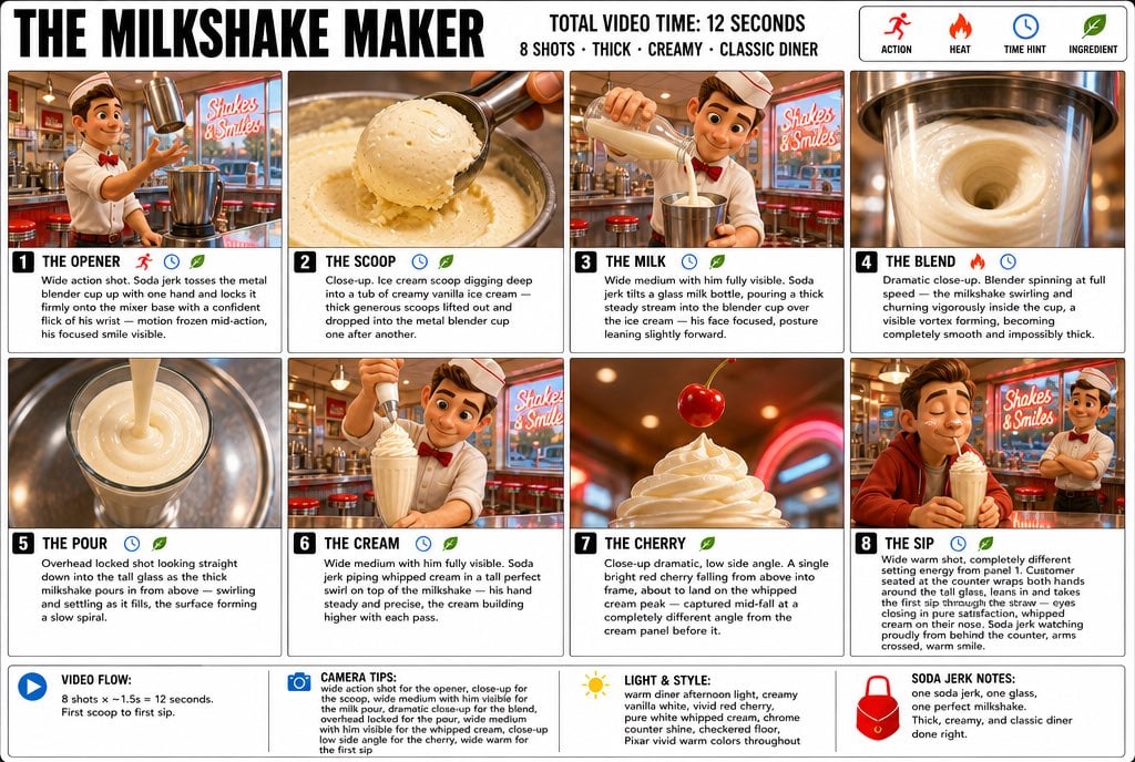 Pixar Style Infographic Storyboard Poster — AI image template example
