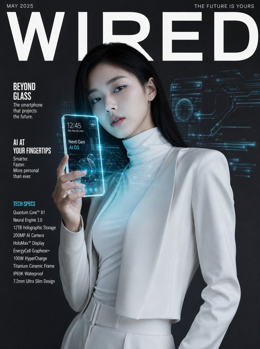 Ultra-Realistic Tech Magazine Cover — AI image template example