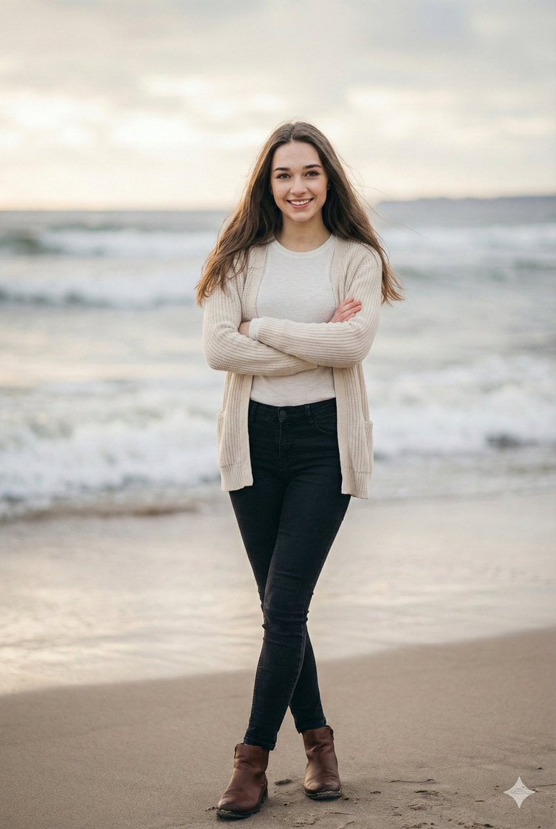 Cinematic Winter Beach Photoshoot