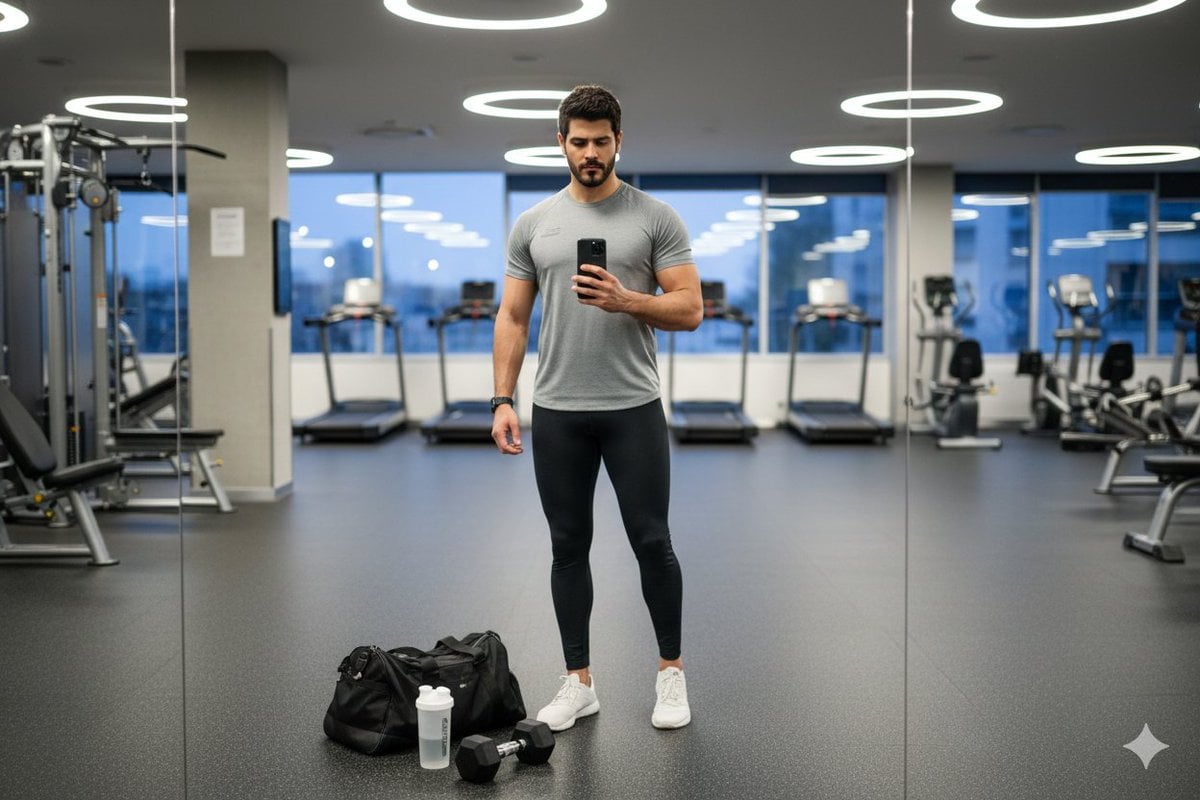 AI-generated sample for “Clean Gym Mirror Selfie”