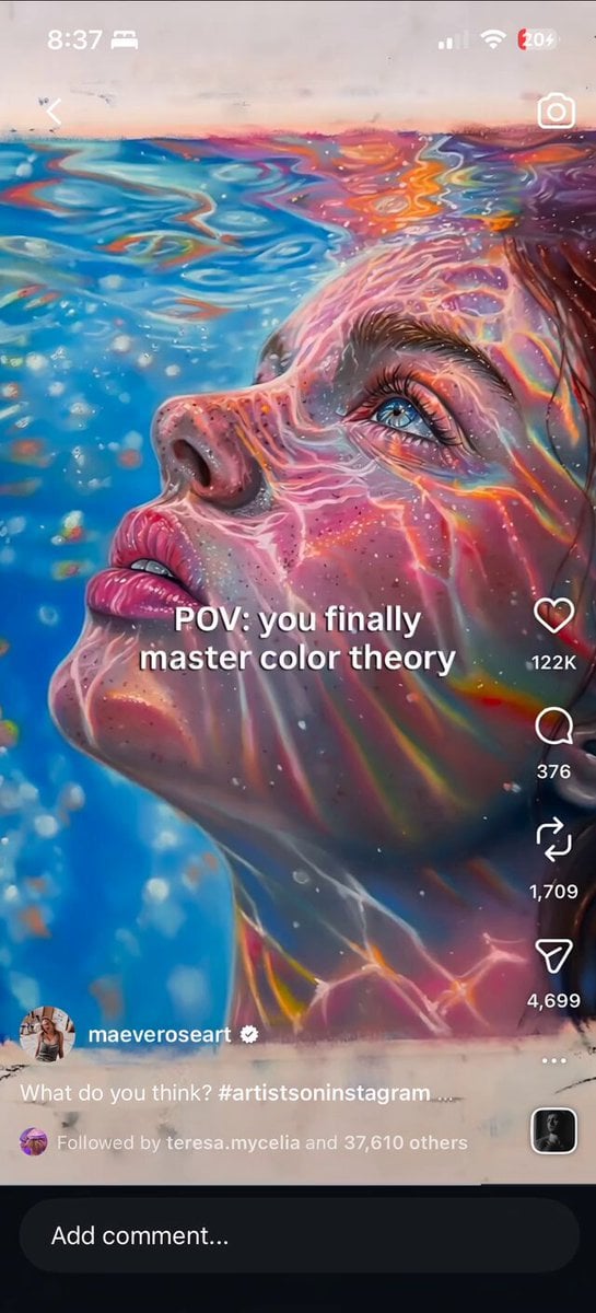 Iridescent Water Face Animation