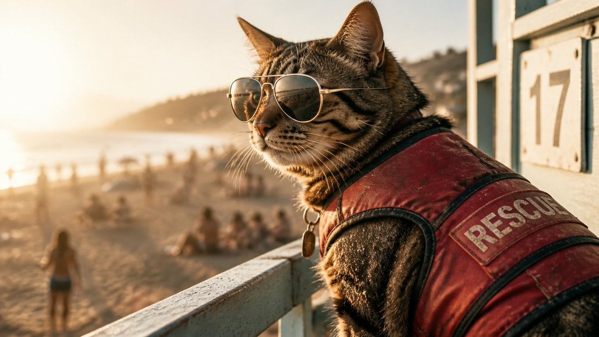 Multi-Style Cat Lifeguard Prompts — AI image template example