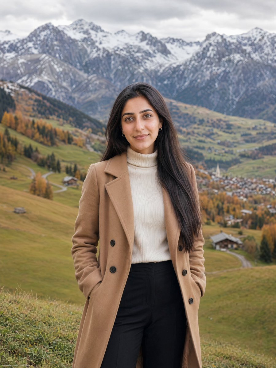 Autumn Alpine Meadow Portrait — AI image template example