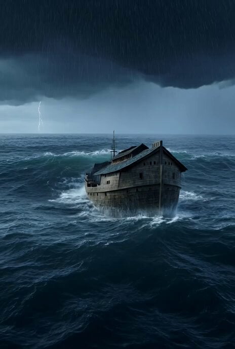Noah's Ark storm video prompt